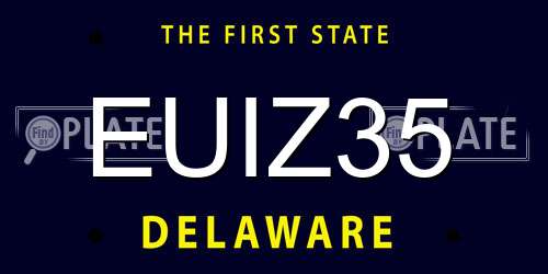 EUIZ35 Delaware License Plate