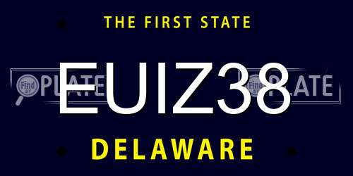 EUIZ38 Delaware License Plate