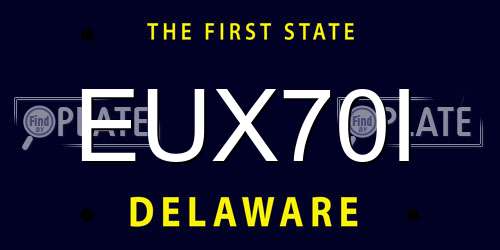 EUX70I Delaware License Plate