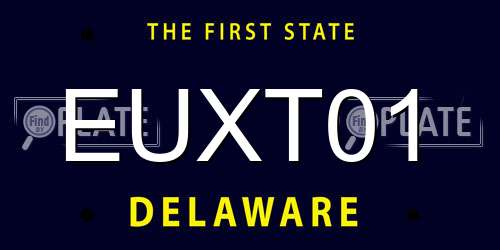 EUXT01 Delaware License Plate