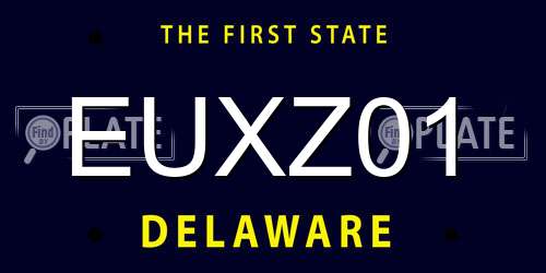 EUXZ01 Delaware License Plate