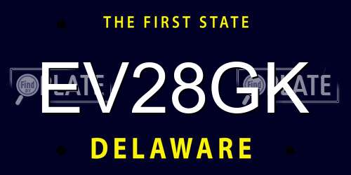 EV28GK Delaware License Plate