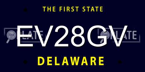 EV28GV Delaware License Plate