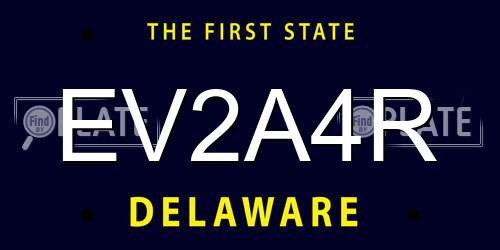 EV2A4R Delaware License Plate