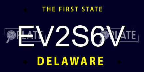 EV2S6V Delaware License Plate