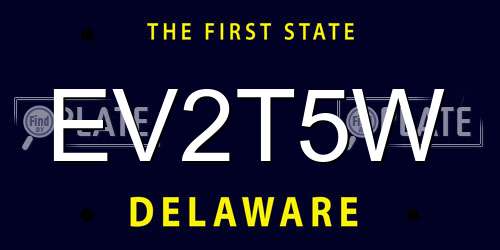 EV2T5W Delaware License Plate