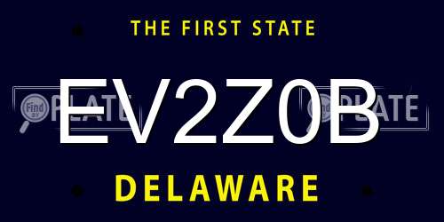 EV2Z0B Delaware License Plate