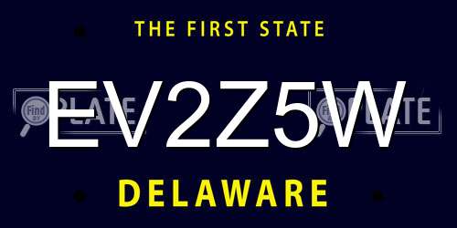 EV2Z5W Delaware License Plate