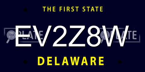 EV2Z8W Delaware License Plate