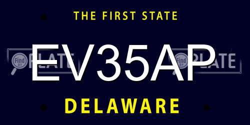 EV35AP Delaware License Plate