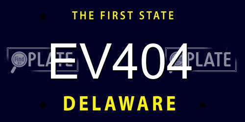 EV404 Delaware License Plate