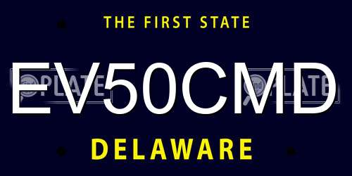 EV50CMD Delaware License Plate