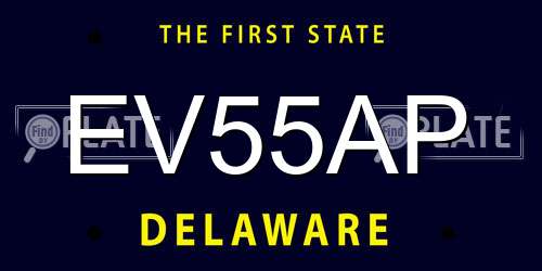 EV55AP Delaware License Plate