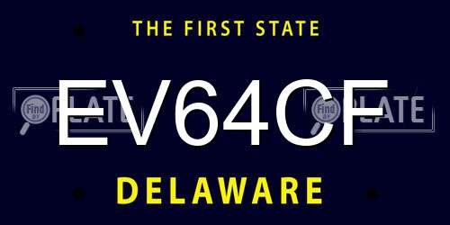 EV64CF Delaware License Plate