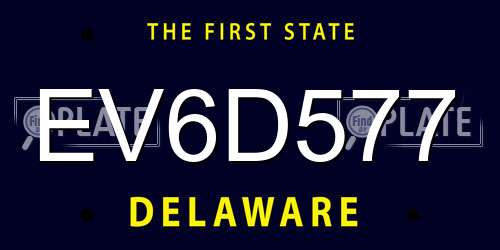 EV6D577 Delaware License Plate