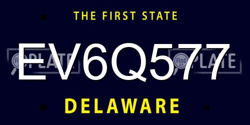 EV6Q577 Delaware License Plate