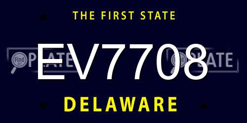 EV7708 Delaware License Plate