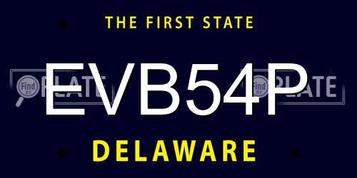 EVB54P Delaware License Plate