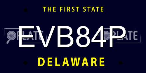EVB84P Delaware License Plate