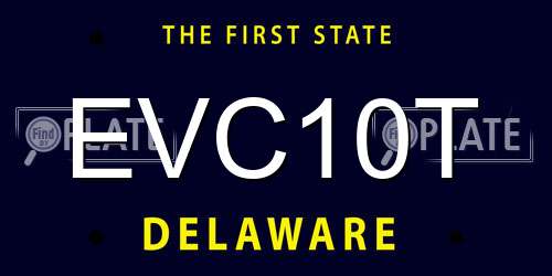 EVC10T Delaware License Plate