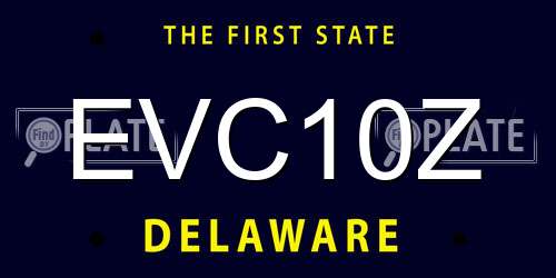 EVC10Z Delaware License Plate