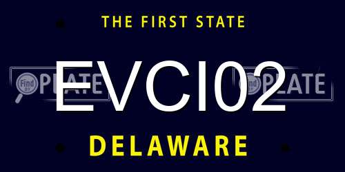 EVCI02 Delaware License Plate