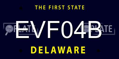 EVF04B Delaware License Plate