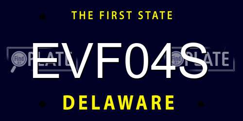 EVF04S Delaware License Plate