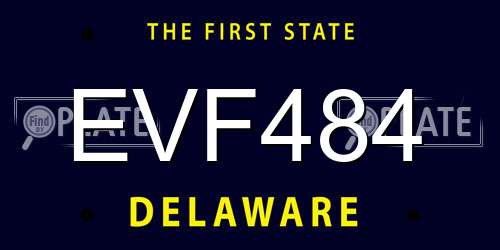 EVF484 Delaware License Plate