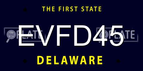 EVFD45 Delaware License Plate