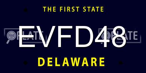 EVFD48 Delaware License Plate
