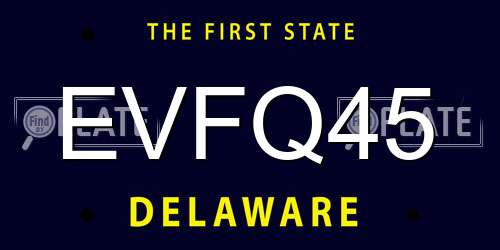 EVFQ45 Delaware License Plate