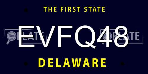 EVFQ48 Delaware License Plate