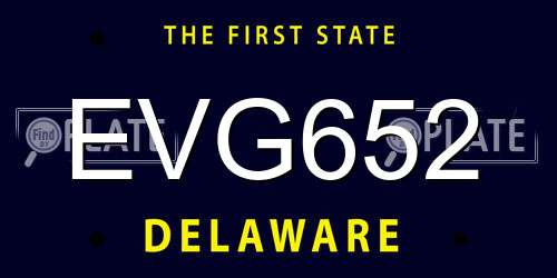 EVG652 Delaware License Plate