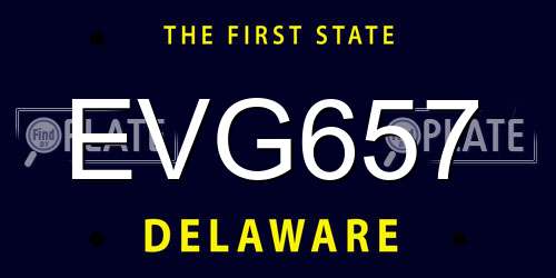 EVG657 Delaware License Plate