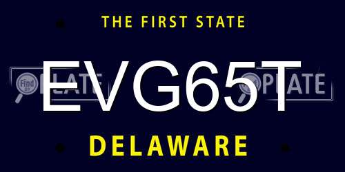 EVG65T Delaware License Plate