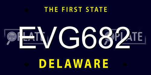 EVG682 Delaware License Plate