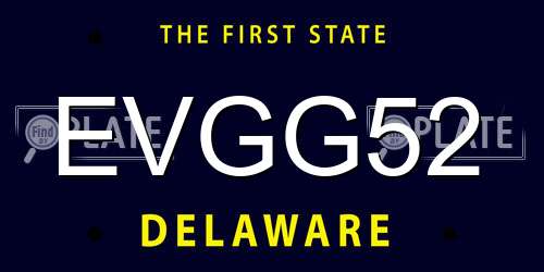EVGG52 Delaware License Plate