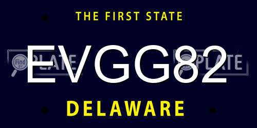 EVGG82 Delaware License Plate