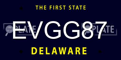 EVGG87 Delaware License Plate