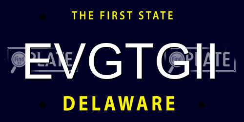 EVGTGII Delaware License Plate