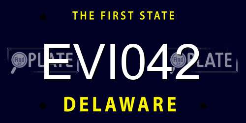 EVI042 Delaware License Plate