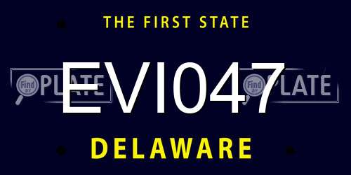EVI047 Delaware License Plate
