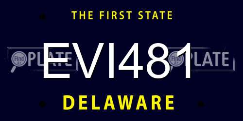 EVI481 Delaware License Plate