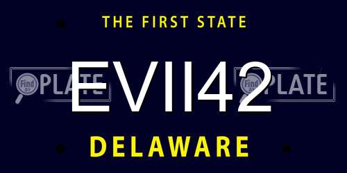 EVII42 Delaware License Plate