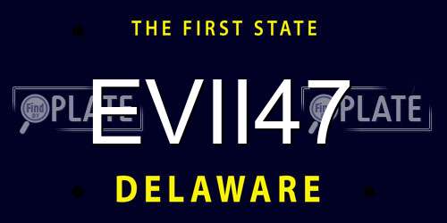 EVII47 Delaware License Plate