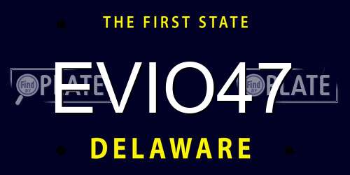 EVIO47 Delaware License Plate