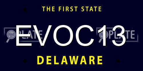 EVOC13 Delaware License Plate