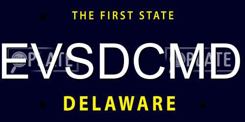 EVSDCMD Delaware License Plate