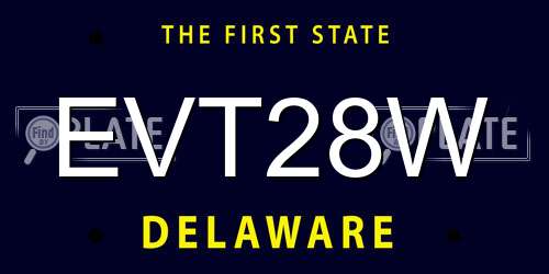 EVT28W Delaware License Plate